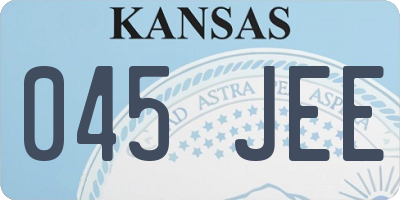 KS license plate 045JEE