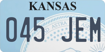 KS license plate 045JEM
