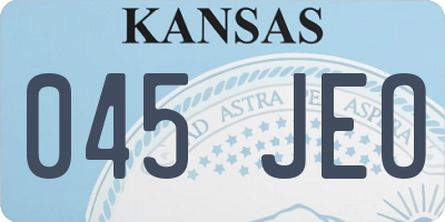 KS license plate 045JEO