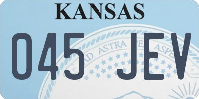 KS license plate 045JEV