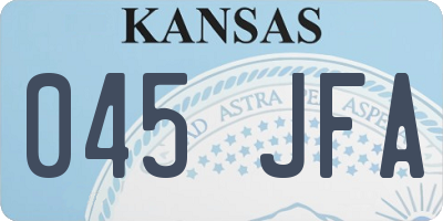 KS license plate 045JFA