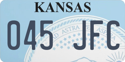 KS license plate 045JFC