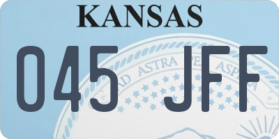 KS license plate 045JFF