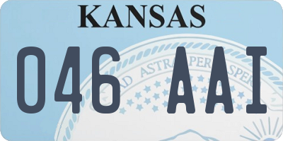 KS license plate 046AAI