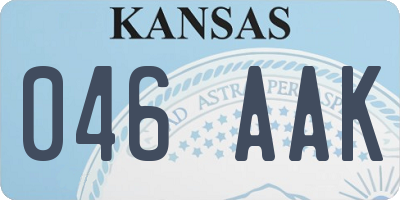 KS license plate 046AAK