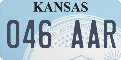 KS license plate 046AAR
