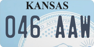 KS license plate 046AAW