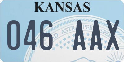 KS license plate 046AAX