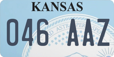 KS license plate 046AAZ