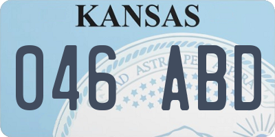 KS license plate 046ABD