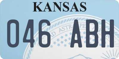 KS license plate 046ABH