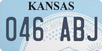 KS license plate 046ABJ