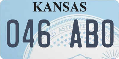 KS license plate 046ABO