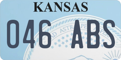 KS license plate 046ABS
