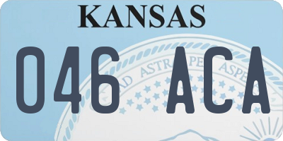 KS license plate 046ACA