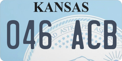 KS license plate 046ACB