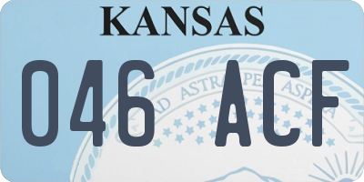 KS license plate 046ACF