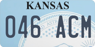 KS license plate 046ACM