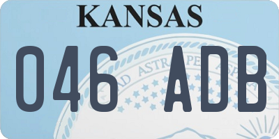 KS license plate 046ADB