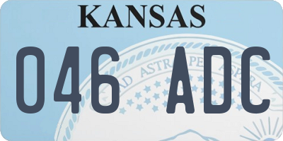 KS license plate 046ADC