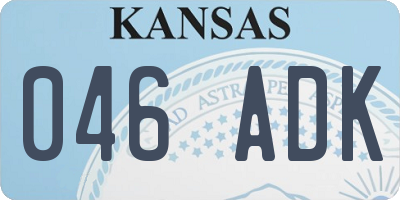 KS license plate 046ADK