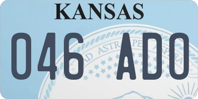 KS license plate 046ADO