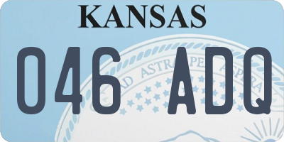 KS license plate 046ADQ