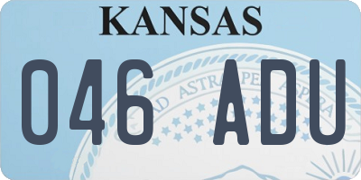 KS license plate 046ADU