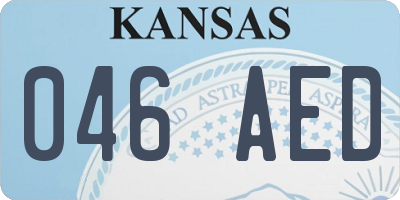 KS license plate 046AED