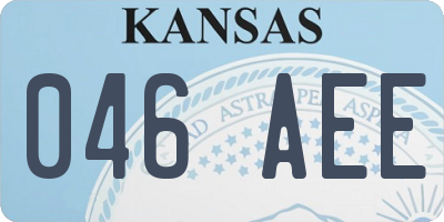 KS license plate 046AEE