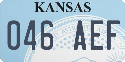 KS license plate 046AEF