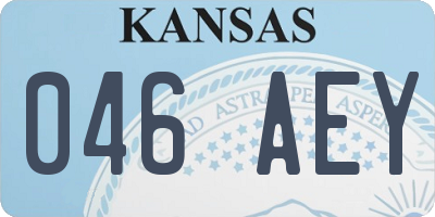 KS license plate 046AEY