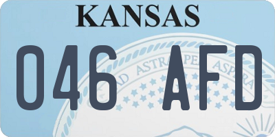 KS license plate 046AFD
