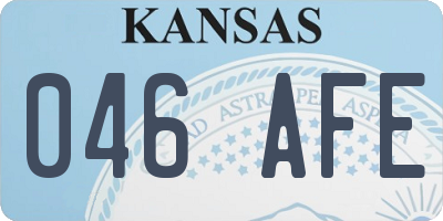 KS license plate 046AFE