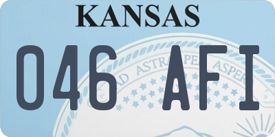 KS license plate 046AFI