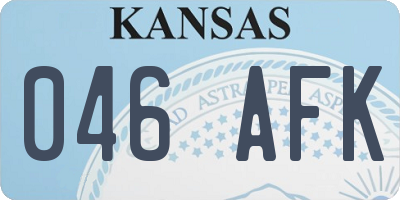KS license plate 046AFK