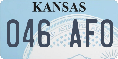 KS license plate 046AFO