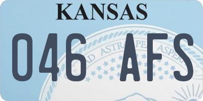 KS license plate 046AFS