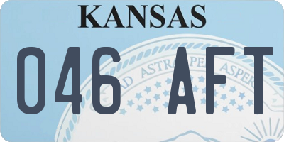KS license plate 046AFT