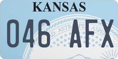 KS license plate 046AFX