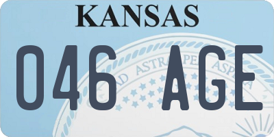KS license plate 046AGE