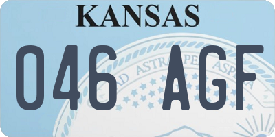KS license plate 046AGF