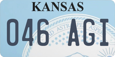 KS license plate 046AGI