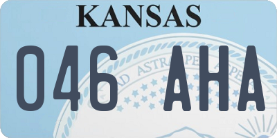 KS license plate 046AHA