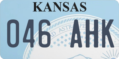 KS license plate 046AHK