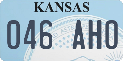 KS license plate 046AHO