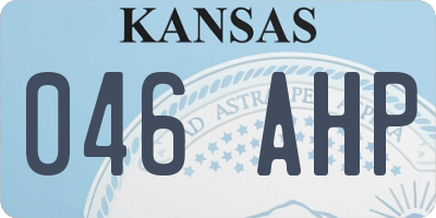 KS license plate 046AHP