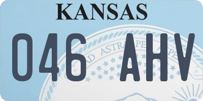 KS license plate 046AHV