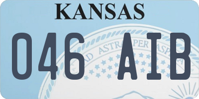 KS license plate 046AIB
