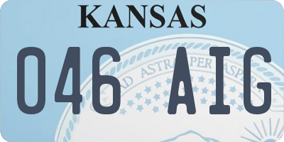 KS license plate 046AIG